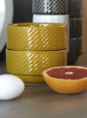 瑞典代购 Sagaform 几何彩色可堆叠大沙拉碗浅口大碗饭碗陶瓷餐具