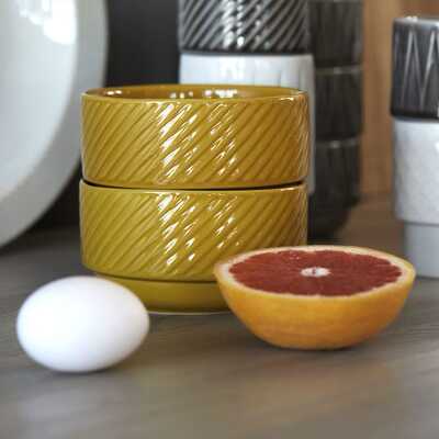 瑞典代购 Sagaform 几何彩色可堆叠大沙拉碗浅口大碗饭碗陶瓷餐具