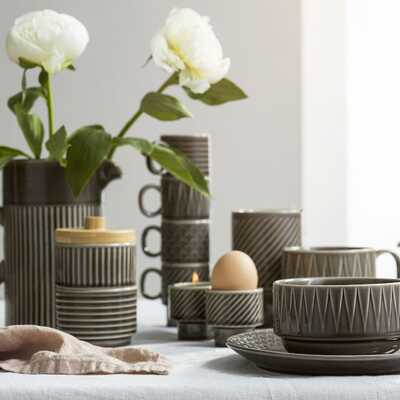 瑞典代购 Sagaform 双层陶瓷带木盖子小碗零食碗坚果果干糖果罐子