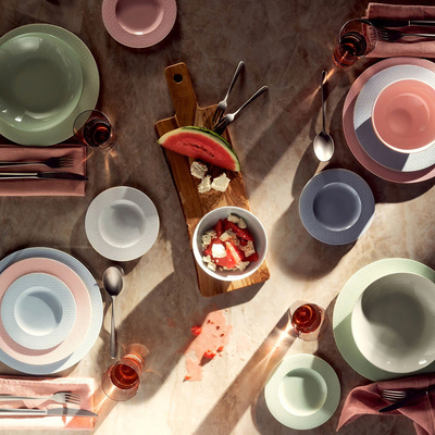 代购Rosenthal 质感纹理Kumi西餐餐盘碗碟子深盘子马克杯陶瓷餐具