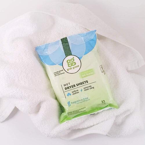 现货 美国Grab Green 烘干机香衣纸片衣服去异味柔顺剂去静电去皱