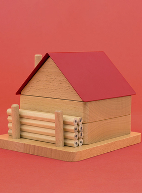 英国Luckies 创意小房子办公桌铅笔小物桌面文具整理收纳盒置物架