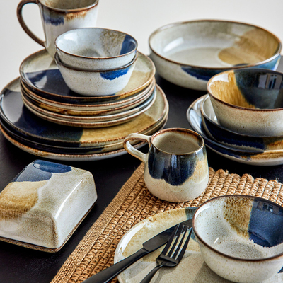 多彩手绘陶瓷碗盘子碟子马克杯子