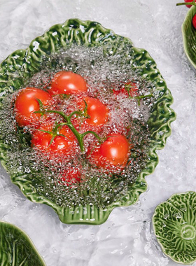 瑞典 Byon 超有趣绿色大白菜仿真蔬菜餐碗汤盘子西餐碟子陶瓷餐具