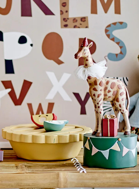 丹麦代购 Bloomingville可爱长颈鹿大象儿童房儿童房装饰摆件烛台