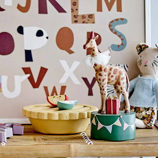 丹麦代购 Bloomingville可爱长颈鹿大象儿童房儿童房装饰摆件烛台