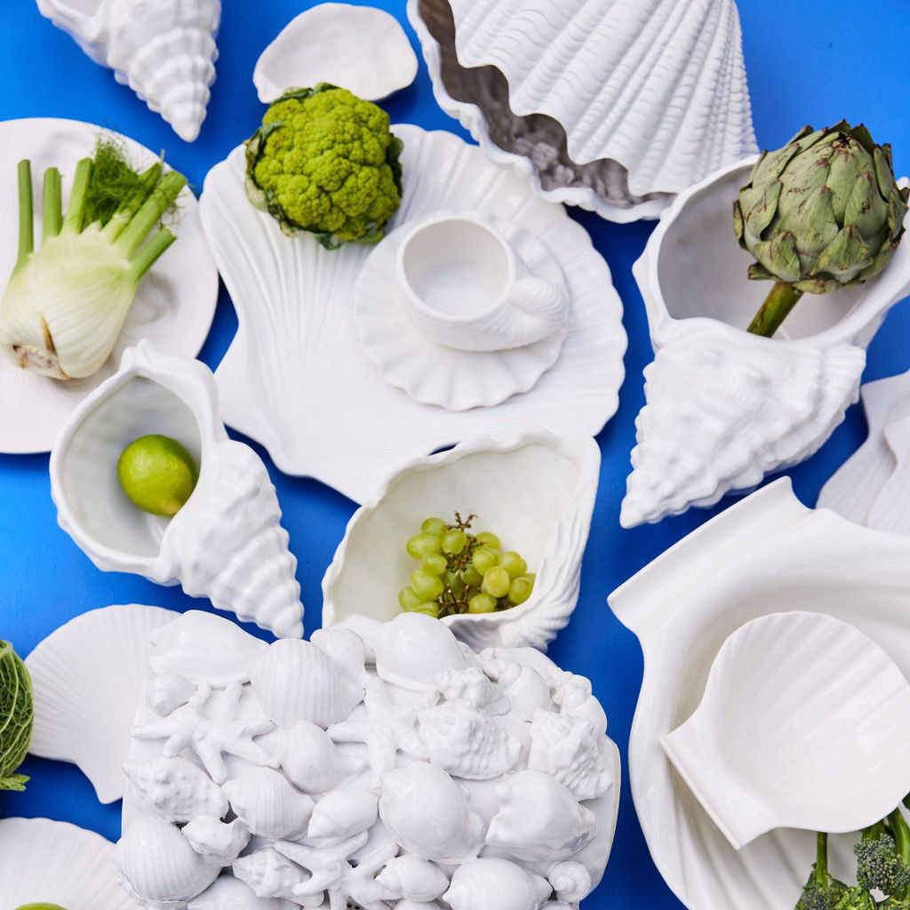 瑞典 Byon海洋生物贝壳海螺Shell西餐盘子沙拉碗饭碗杯子水壶汤碗