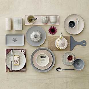 丹麦Bloomingville复古花纹Cecile粗陶瓷茶杯子小碗碟子盘子茶壶