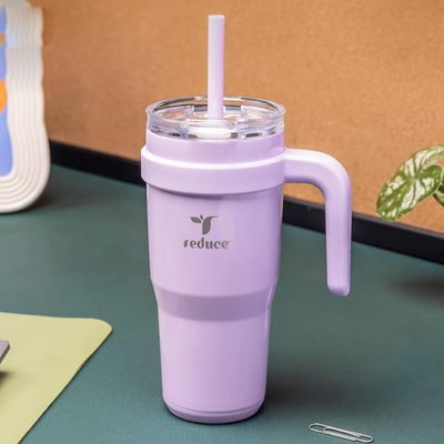 美国代购 REDUCE 双层不锈钢隔热带吸管水杯水瓶保温保冷杯手持