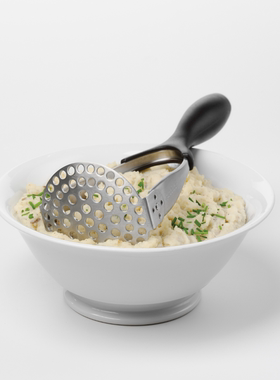 美国Prepara 手动压土豆泥神器薯类捣泥器不锈钢压泥器可翻转收纳