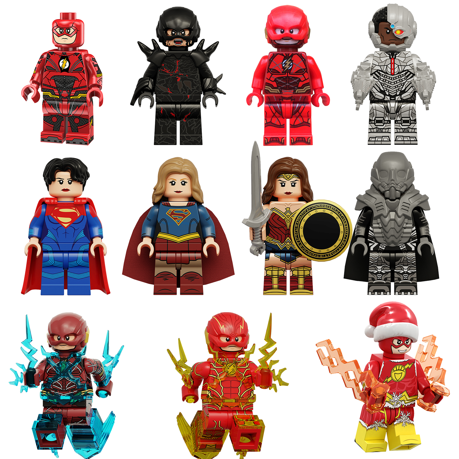 中国积木超级英雄系列闪电侠佐德将军蝙蝠侠拼插积木人仔益智玩具