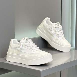松糕鞋男款2026新款超火布面小白鞋潮牌小众休闲鞋子男内增高板鞋