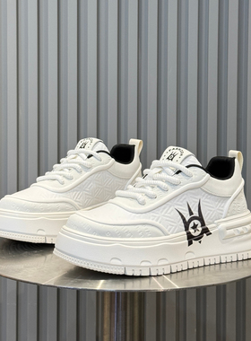 欧货男士小白鞋2025新款冬季加绒保暖棉鞋厚底运动休闲鞋老爹板鞋