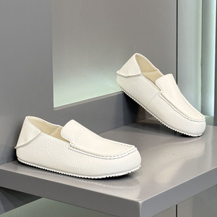 豆豆鞋男鞋2026新款春季真皮乐福鞋轻便软底一脚蹬皮鞋踩跟懒人鞋