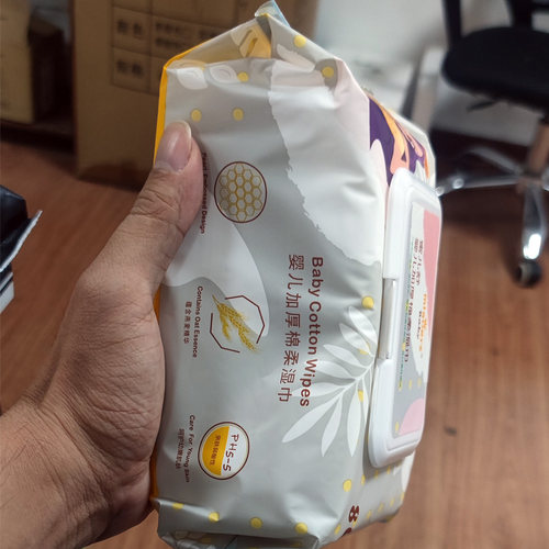 蜜儿舒婴儿加厚加大绵柔湿巾大包装无酒精手口洁肤新生宝宝专用80
