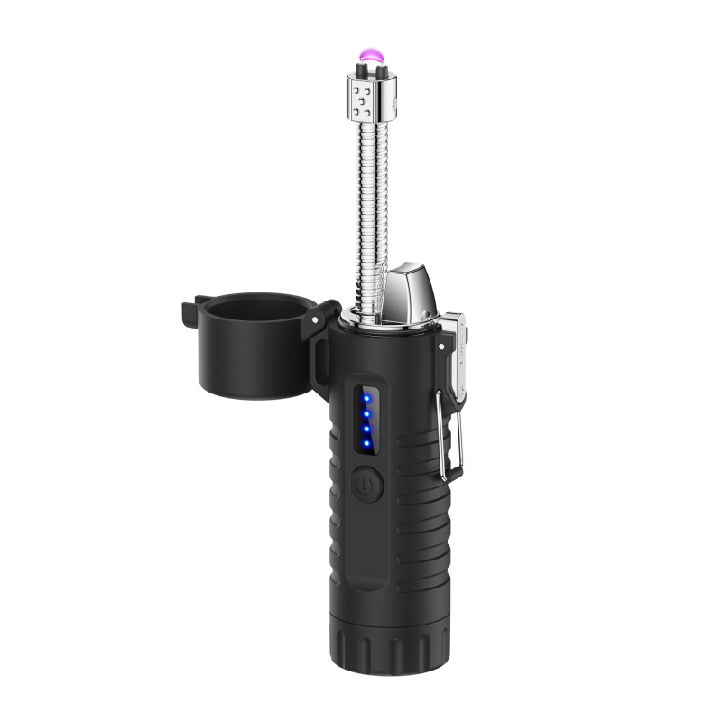 多功能户外手电筒点烟器可伸缩旋转软管密封防水充电打火机热销