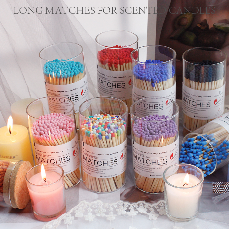 火柴10cm加长瓶装老式彩头艺术雪茄点火香薰蜡烛点烟器长火柴