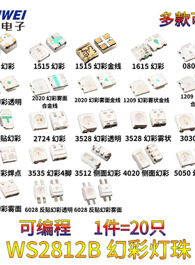 WS2812B幻彩灯珠1515 1204 5050 0807 3535 4020 6028 可编程LED