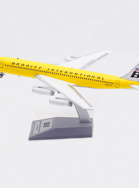 Inflight 1:200 布兰尼夫 波音B707-200 N7073 合金飞机模型 黄色