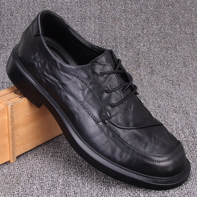 春秋季头层牛皮商务英伦休闲皮鞋