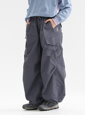 潮牌超宽松轻量化户外机能伞兵裤2025新款速干迷彩工装裤男女同款