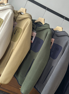 双面摇粒绒户外徒步蓄热保暖秋冬户外男女加厚摇粒绒连帽内搭外套