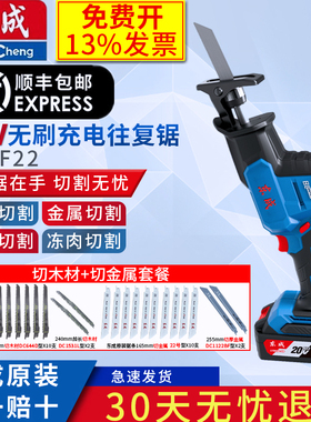 东成无刷充电电锯家用锂电DCJF22E往复锯马刀锯手持锯树枝修枝电