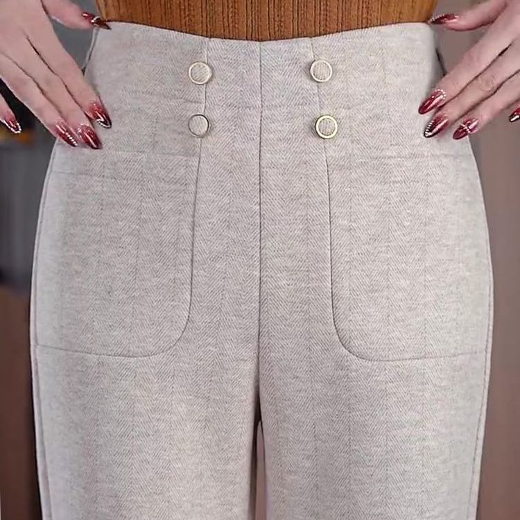 时尚洋气休闲高腰小个子微喇裤女