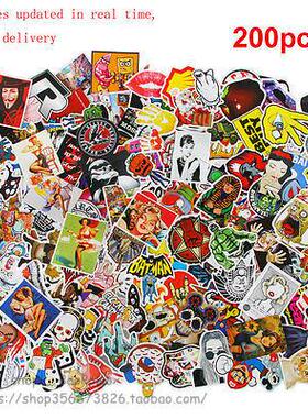 200 Pcs Stickers Skateboard Sticker Graffiti Laptop Luggage