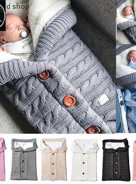 Newborn Baby Swaddle Blanket Nap Thick Knit Sleeping Bag