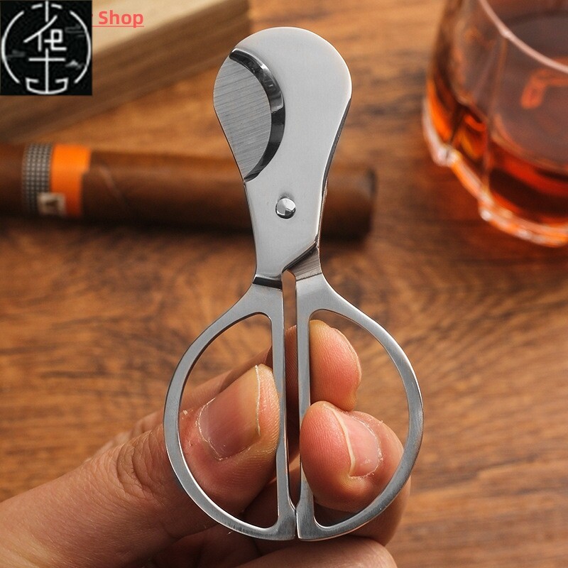 Stainless Steel Cuban Cigar Cutter Cigar Scissors Knife Head