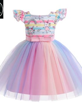 Baby Girls Summer Dress Floral Print Party Dresses For Kids