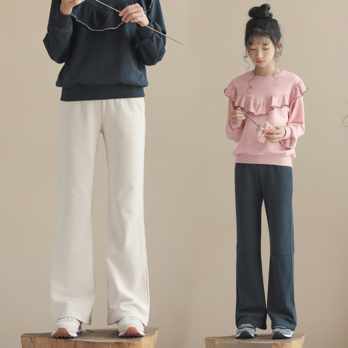 韩版女童直筒裤春秋外裤薄绒长裤