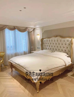 法式 轻奢婚床高端别墅公主床 复古床美式 实木雕花宫廷床双人床欧式