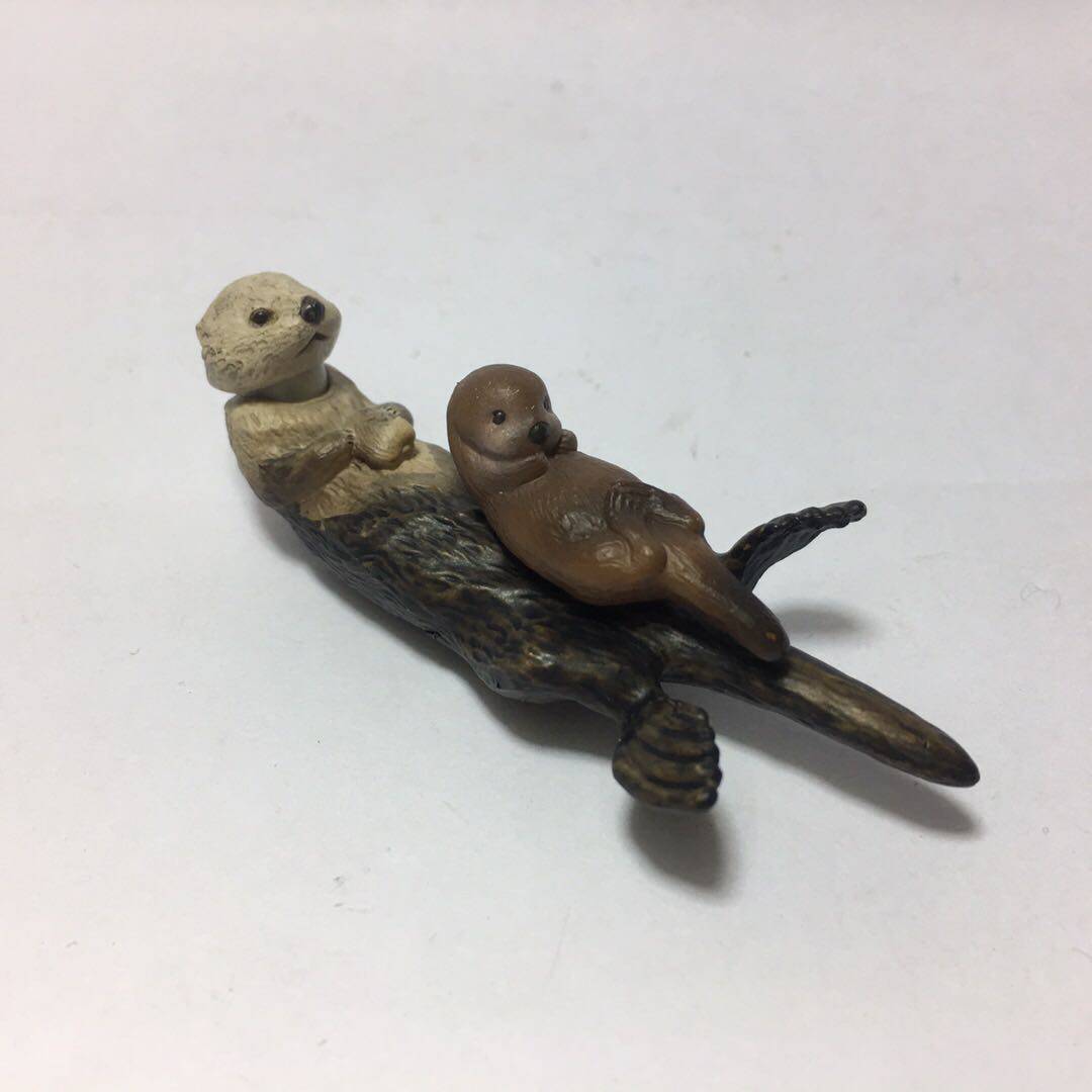 일본의 DOMEKA ANLEA 시뮬레이션 동물 모델 해양 동물 어린이 장난감 해달 엄마와 아이