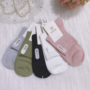 吉林鹿人女士袜子夏季薄款桑蚕丝中筒袜透气防臭吸汗双针超薄5026