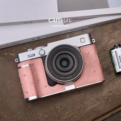 camin富士XE5相机皮套真皮鸵鸟皮