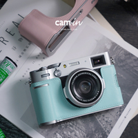 cam-in swift真皮手工富士x100vi相机银色手柄保护套底座x100六代