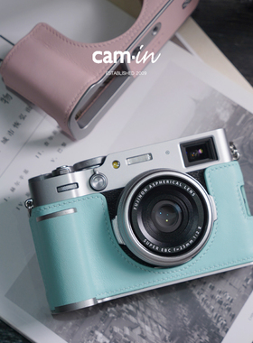 cam-in swift真皮手工富士x100vi相机银色手柄保护套底座x100六代