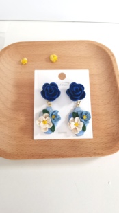 纯手工软陶耳坠-18k包金防过敏防掉色-古色古香花瓶