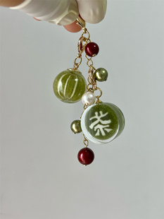 糖果屋风抹茶茶色串の手作糖球扁糖搭配串包包挂件DIY定制饰品