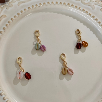 复古咖啡豆食玩拉链扣