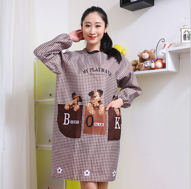 围裙女韩版时尚成人女款全包罩衣厨房做饭衣服反穿罩衣防水防油
