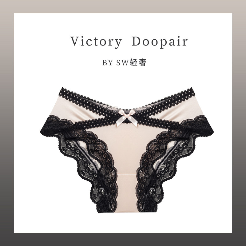 维多利亚性感法式蕾丝内裤棉档薄