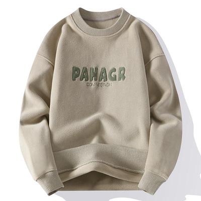 加绒加厚卫衣男款无帽秋冬季2025新款青少年大童初高中生保暖上衣