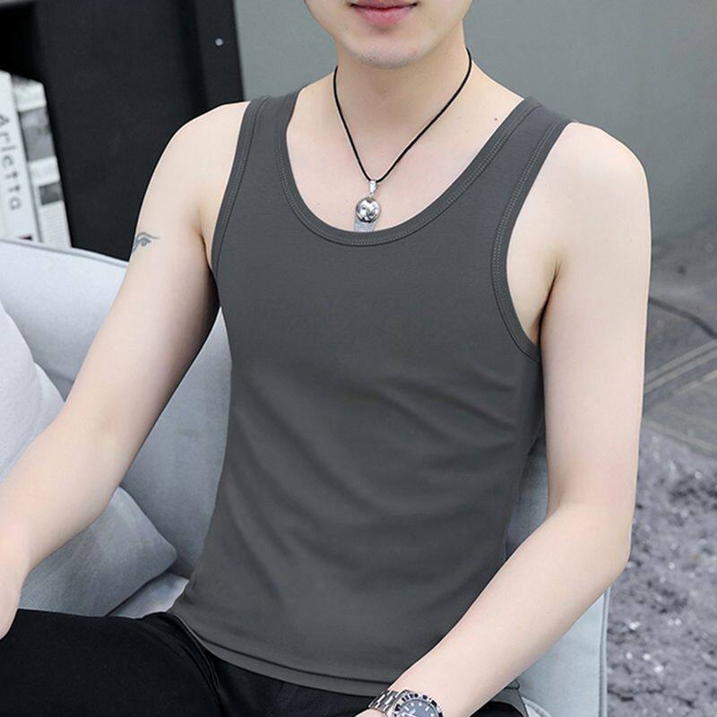高档纯棉2026新款男士背心潮牌跨栏内穿运动打底衫外穿青年夏装