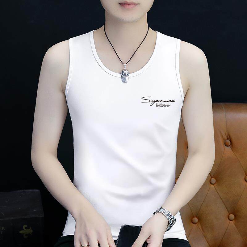 高档纯棉2025新款男士背心男装跨栏内穿运动打底衫外穿青年夏装