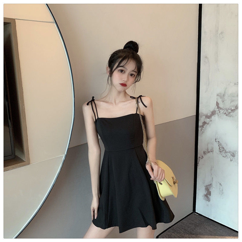 连衣裙女夏新款小个子收腰修身显瘦吊带裙