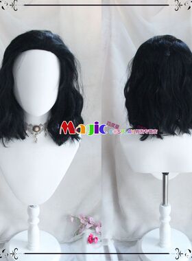 2021 洛基传 cos假发 基努里维斯 强尼银手 男士后背头黑色短卷发