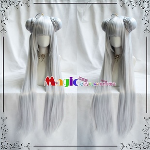阴阳师 不知火cos假发 银白色辫子发包 古装洛丽塔LOLITA女发套